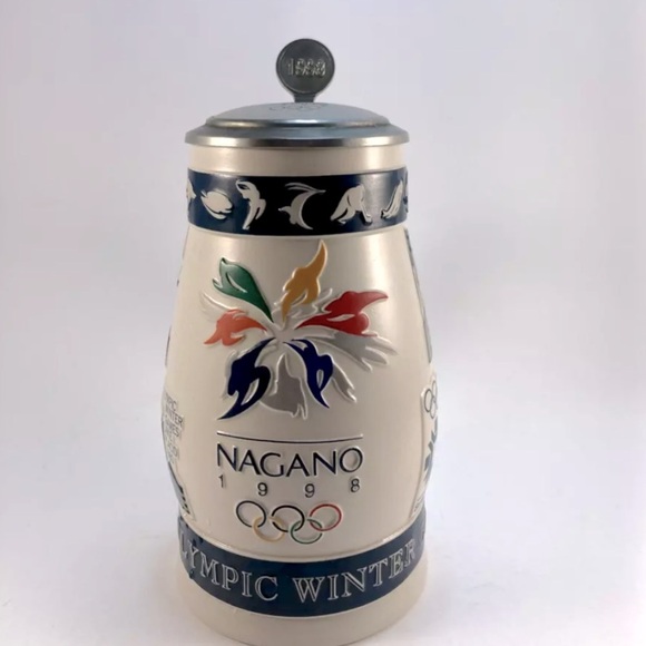 olympic museum collections Other - Nagano 1998 Winter Olympic Games colorful beer stein from Anheuser Busch